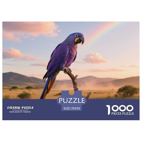 Hyazinthe Macaw1000 Stück Rundes Puzzle Logisches Spiel Für Junge Denker Bildungsnutzung Vogel Lernstation Zuhause Puzzle Regal 70x50cm/1000pcs von QEVAWPAE