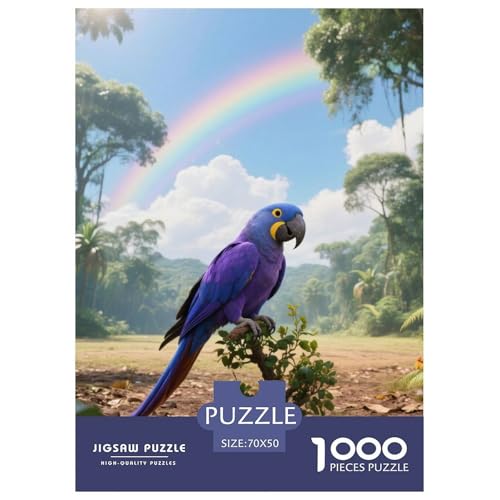 Hyazinthe Macaw1000 Stück Rundes Puzzle Mehrschichtige Details Für Designer Und Künstler Künstlerische Komplexität Vogel Atelier Dekor Oder Geschenk 70x50cm/1000pcs von QEVAWPAE