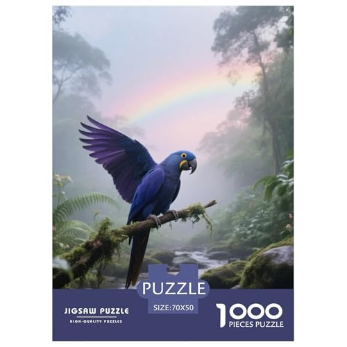 Hyazinthe Macaw1000 Stück Rundes Puzzle Tiefe Herausforderung Für Puzzleexperten Strategie Konzentration Vogel Premium Geschenk Gerahmte Ausstellung 70x50cm/1000pcs von QEVAWPAE