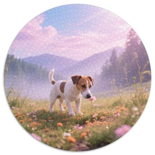 Jack Russell TerrierAnspruchsvolles Rundpuzzle MitHaustierhund, 1000 Teile Für Denkspiele Im Freundeskreis 1000pcs (67.5x67.5cm) von QEVAWPAE