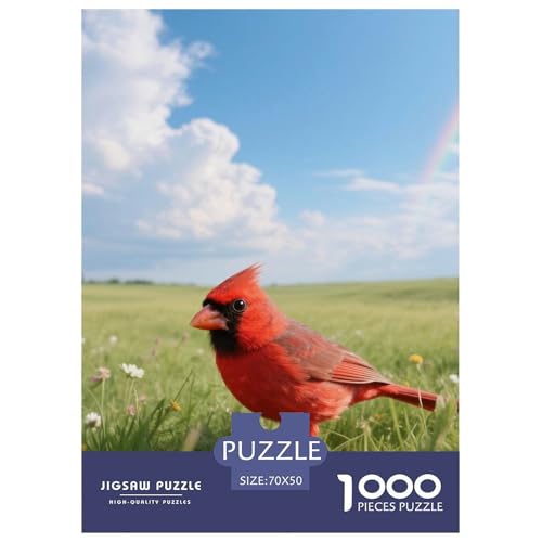 Kardinal des Nordens1000 Stück Rundes Puzzle Logisches Spiel Für Junge Denker Bildungsnutzung Vogel Lernstation Zuhause Puzzle Regal 70x50cm/1000pcs von QEVAWPAE