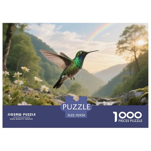Kolibri1000 Stück Rundes Puzzle Einfach Für Anfänger Kognitive Fähigkeiten Freizeit Logikspiel Vogel Hervorragend Als Geschenk Dekoration 70x50cm/1000pcs von QEVAWPAE
