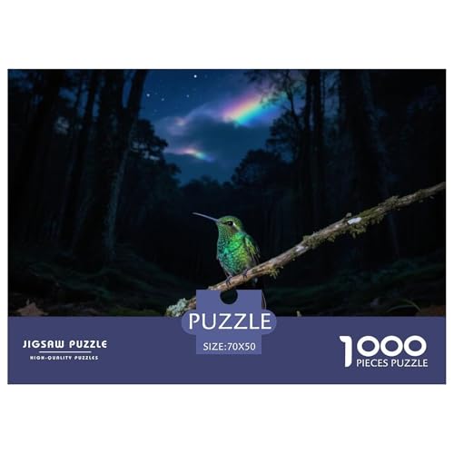 Kolibri1000 Stück Rundes Puzzle Geeignet Für Anfänger Ab 10 Jahren Hand-Auge-Koordination Pädagogische Herausforderung Vogel Wochenendaktivität Geschenk Für Jugendliche 70x50cm/1000pcs von QEVAWPAE