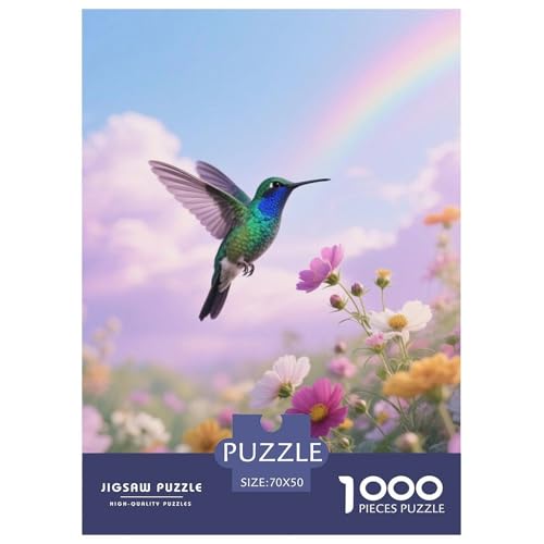 Kolibri1000 Stück Rundes Puzzle Motivierendes Spiel Für Erwachsene Und Jugendliche Geistige Anregung Vogel Entspannung Wanddekoration 70x50cm/1000pcs von QEVAWPAE