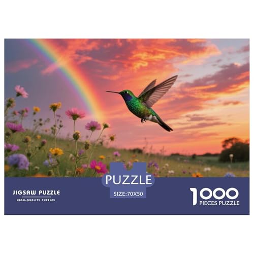 Kolibri1000 Stück Rundes Puzzle Unterhaltsames Logikspiel Für Paare Kreative Interaktion Vogel Dekorationsidee Date Night 70x50cm/1000pcs von QEVAWPAE