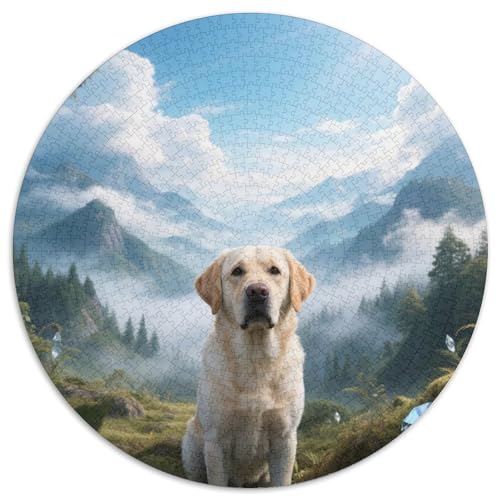 Labrador RetrieverAnspruchsvolles Rundpuzzle MitHaustierhund, 1000 Teile Für Denkspiele Im Freundeskreis 1000pcs (67.5x67.5cm) von QEVAWPAE