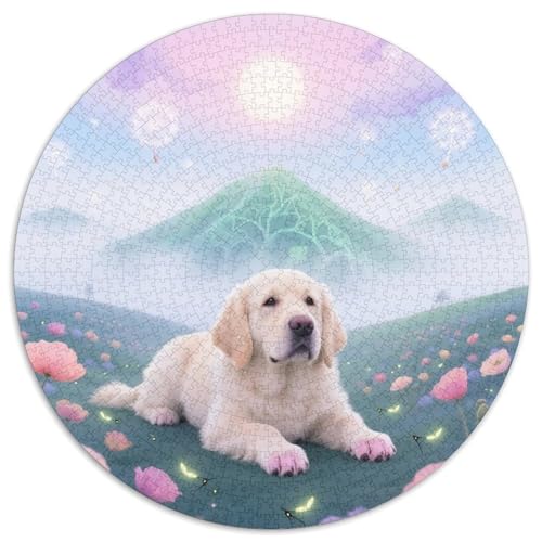 Labrador RetrieverAnspruchsvolles Rundpuzzle MitHaustierhund, 1000 Teile Für Ruhige Sonntagnachmittage 1000pcs (67.5x67.5cm) von QEVAWPAE