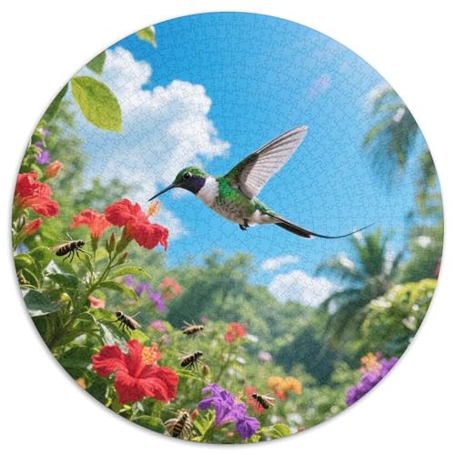 Langschwanz Sylph1000 Stück Rundes Puzzle Fesselnd Für Jugendliche Und Erwachsene Fantasievolles DesignVogel Künstlerische Präsentation 1000pcs (67.5x67.5cm) von QEVAWPAE