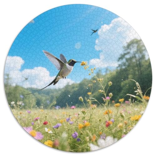 Langschwanz Sylph1000 Stück Rundes Puzzle Mittlerer Schwierigkeitsgrad Für Paare Hand-Auge-KoordinationVogel Perfekt Für Wanddeko Geschenk 1000pcs (67.5x67.5cm) von QEVAWPAE
