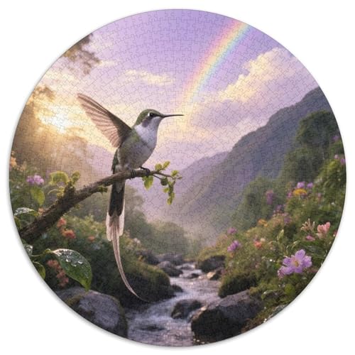 Langschwanz Sylph1000 Stück Rundes Puzzle Multitalent Logisches Denken Visuelle Kreativität Künstlerisches SpielVogel Dekorative Aufwertung Einzigartiges Geschenk 1000pcs (67.5x67.5cm) von QEVAWPAE