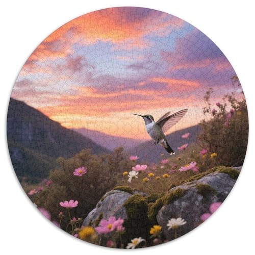 Langschwanz Sylph1000 Stück Rundes Puzzle Multitalent Logisches Denken Visuelle Kreativität Künstlerisches SpielVogel Dekorative Aufwertung Einzigartiges Geschenk 1000pcs (67.5x67.5cm) von QEVAWPAE