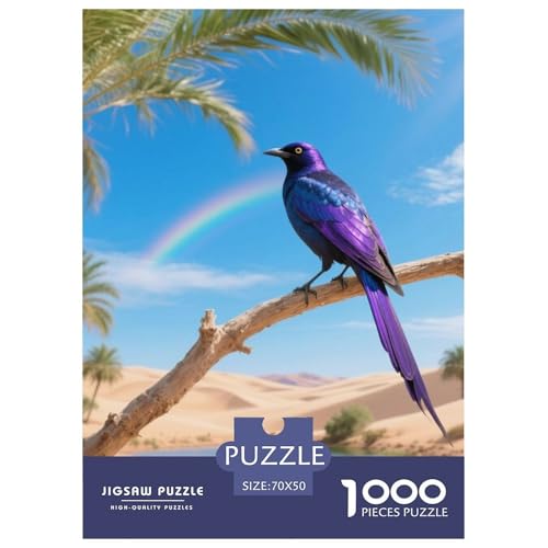 Lila Starling1000 Stück Rundes Puzzle Anspruchsvoll Für Erwachsene Mentales Training Geduld Konzentration Vogel Ideal Zur Entspannung Wandbild 70x50cm/1000pcs von QEVAWPAE