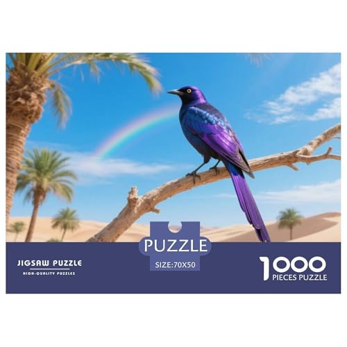 Lila Starling1000 Stück Rundes Puzzle Ausgewogene Schwierigkeit Für Alle Generationen Logische Stärkung Vogel Couchtisch Dekoration Wandaufhänger 70x50cm/1000pcs von QEVAWPAE