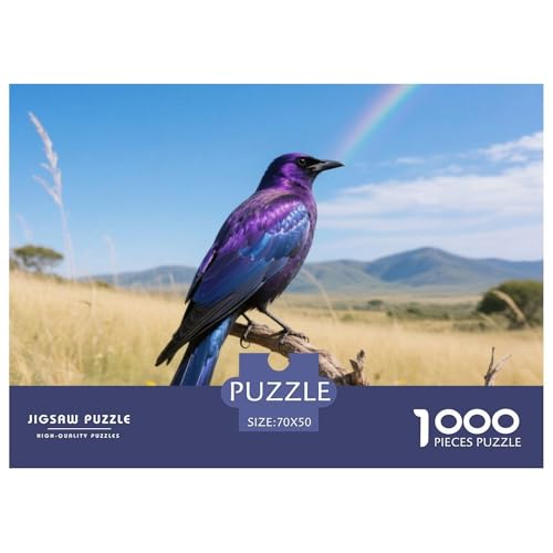 Lila Starling1000 Stück Rundes Puzzle Ausgewogene Schwierigkeit Für Alle Generationen Logische Stärkung Vogel Couchtisch Dekoration Wandaufhänger 70x50cm/1000pcs von QEVAWPAE