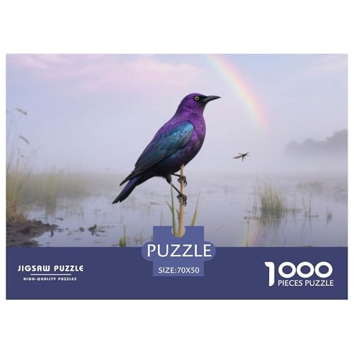 Lila Starling1000 Stück Rundes Puzzle Mehrschichtige Details Für Designer Und Künstler Künstlerische Komplexität Vogel Atelier Dekor Oder Geschenk 70x50cm/1000pcs von QEVAWPAE
