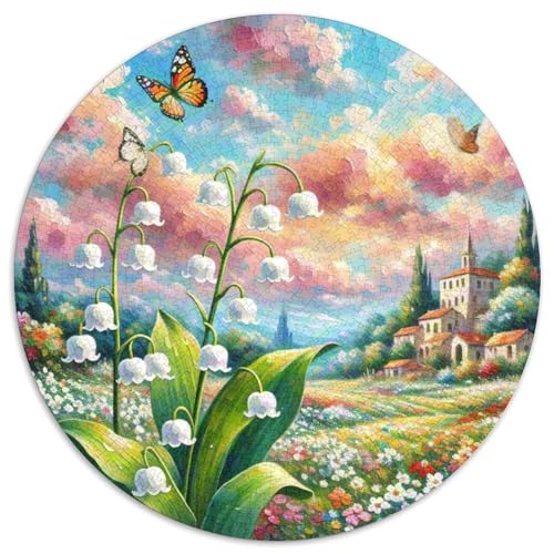 Lilyof The Valley Puzzle Mit, 1000 Runde Teile, Eine Meditative Herausforderung Für Erwachsene 1000pcs (67.5x67.5cm) von QEVAWPAE