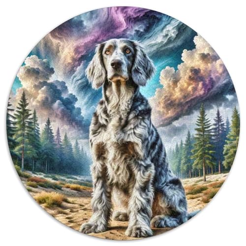 Loup irlandaisPuzzle Im Rundformat MitLilie des Tals, 1000 Teile Als Anspruchsvolle Geduldsprobe 1000pcs (67.5x67.5cm) von QEVAWPAE