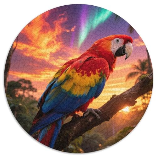 Macaw1000 Stück Rundes Puzzle Anregend Und Unterhaltsam Für Puzzlefans Aufmerksamkeit KonzentrationVogel Puzzle Ecke Geschenkewahl 1000pcs (67.5x67.5cm) von QEVAWPAE