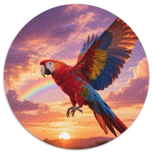Macaw1000 Stück Rundes Puzzle Fortgeschrittenes Niveau Für Jugendliche Und Erwachsene Gehirntraining Visuelles LernenVogel Optimal Für Bildungseinrichtungen 1000pcs (67.5x67.5cm) von QEVAWPAE