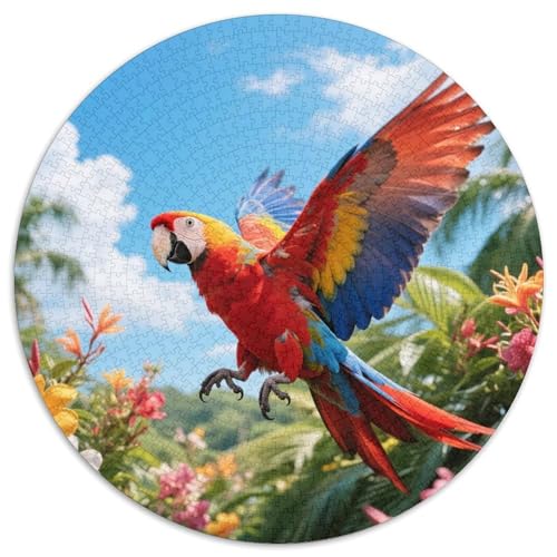 Macaw1000 Stück Rundes Puzzle Multitalent Logisches Denken Visuelle Kreativität Künstlerisches SpielVogel Dekorative Aufwertung Einzigartiges Geschenk 1000pcs (67.5x67.5cm) von QEVAWPAE