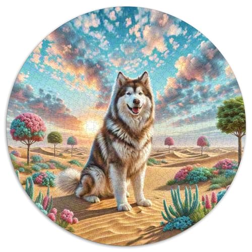 Malamute d' AlaskaRundes Puzzle MitLilie des Tals, 1000 Teile Für Kunstvolle Wanddekorationen 1000pcs (67.5x67.5cm) von QEVAWPAE