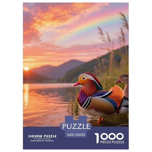 Mandarin Ente1000 Stück Rundes Puzzle Leichte Schwierigkeit Für Kinder Und Jugendliche Fähigkeitenentwicklung Vogel Künstlerische Kreation Perfekt Für Klasse 70x50cm/1000pcs von QEVAWPAE