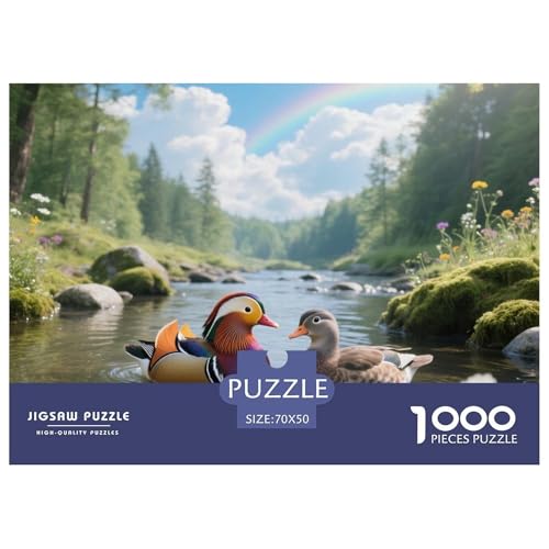 Mandarin Ente1000 Stück Rundes Puzzle Leichte Schwierigkeit Für Kinder Und Jugendliche Fähigkeitenentwicklung Vogel Künstlerische Kreation Perfekt Für Klasse 70x50cm/1000pcs von QEVAWPAE