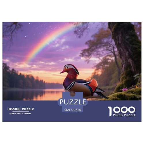 Mandarin Ente1000 Stück Rundes Puzzle Wettbewerbsfähig Für Jugendliche Schnelles Denken Puzzle Rennen Vogel Akademische Umgebung Club 70x50cm/1000pcs von QEVAWPAE