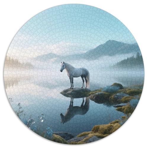 Marengo1000-teiliges Rundpuzzle MitPferd, Eine Herausforderung Für Strategen Und Träumer 1000pcs (67.5x67.5cm) von QEVAWPAE
