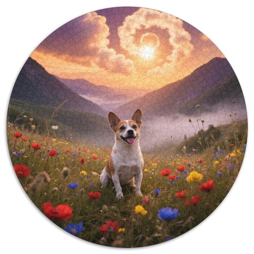 Miniatur Pinscher1000-teiliges Rundpuzzle MitHaustierhund, EIN Anspruchsvolles Denkspiel Für Erwachsene, Ideal Für Ruhige Wochenenden 1000pcs (67.5x67.5cm) von QEVAWPAE