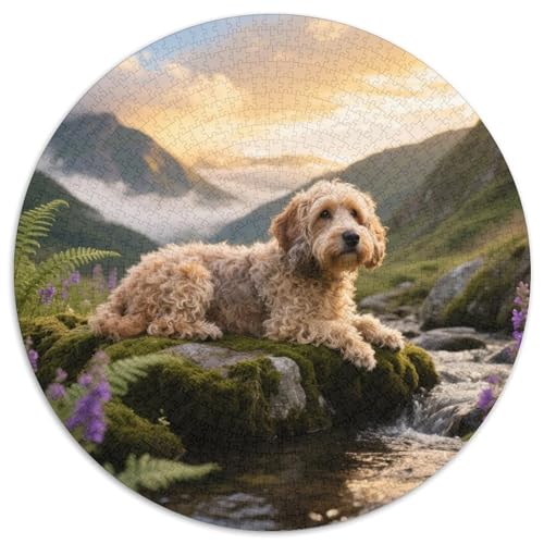 Niederländischer SmoushondPuzzlevergnügen MitHaustierhund, 1000 Teile, Rund, Für Gemütliche Abende Im Wohnzimmer 1000pcs (67.5x67.5cm) von QEVAWPAE