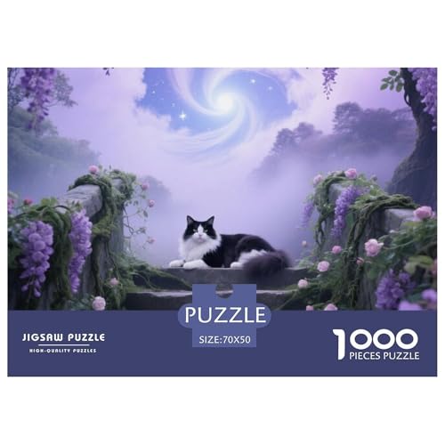 Norwegian Forest Cat, 1000-Teile-Puzzlespiel, Visuell Beeindruckendes Design, Sammlerstück, Ab 10 Jahren,Haustier Katze, 70x50cm/1000pcs von QEVAWPAE