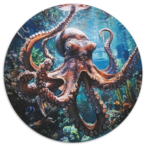 OctopusRundes Puzzle Mit, 1000 Teile Für Kunstvolle Wanddekorationen 1000pcs (67.5x67.5cm) von QEVAWPAE