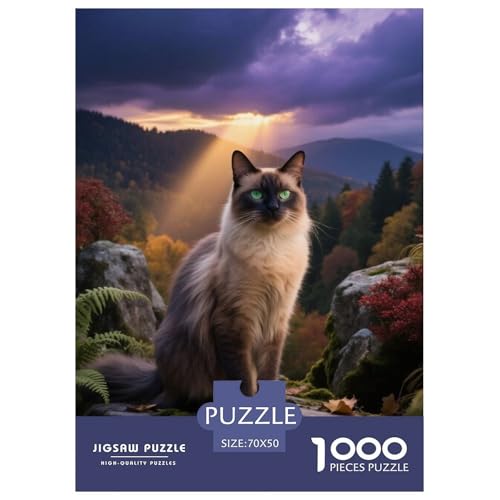 Oriental Longhair, 1000-Teile-Puzzle, Fesselndes Und Entspannendes Hobby, Ideal Für Dekoration Oder Erinnerung, Ab 12 Jahren,Haustier Katze, 70x50cm/1000pcs Oriental Longhair, 1000-Teile-Puzzle, Fesselndes Und Entspannendes Hobby, Ideal Für Dekoration Oder Erinnerung, Ab 12 Jahren,Haustier Katze, 70x50cm/1000pcs von QEVAWPAE