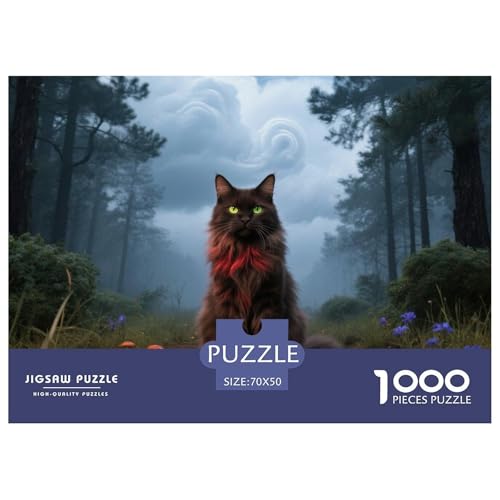 Oriental Longhair, 1000-Teile-Puzzlespiel, Faszinierendes Künstlerisches Thema, Ideal Zum Einrahmen, Ab 8 Jahren,Haustier Katze, 70x50cm/1000pcs von QEVAWPAE