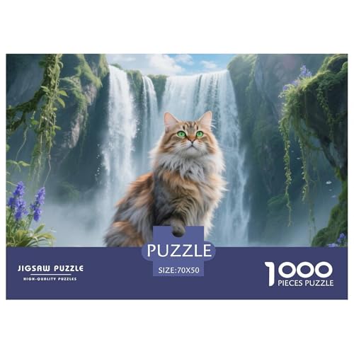 Oriental Longhair, 1000-Teile-Puzzlespiel, Harmonische Und Entspannende Freizeit, Geeignet Für Die Ganze Familie, Ab 10 Jahren,Haustier Katze, 70x50cm/1000pcs von QEVAWPAE