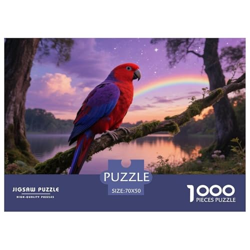 Ostliche Rosella1000 Stück Rundes Puzzle Einfach Für Anfänger Entspannendes Hobby Vogel Ideal Für Wochenendaktivitäten Lernspiel 70x50cm/1000pcs von QEVAWPAE