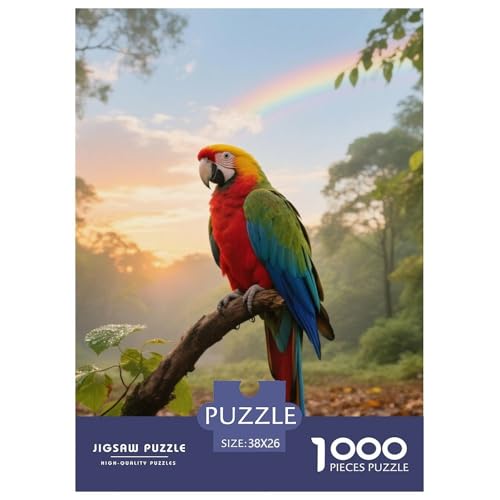 Ostliche Rosella1000 Stück Rundes Puzzle Einfach Für Anfänger Kognitive Fähigkeiten Freizeit Logikspiel Vogel Hervorragend Als Geschenk Dekoration 38x26cm/1000pcs von QEVAWPAE