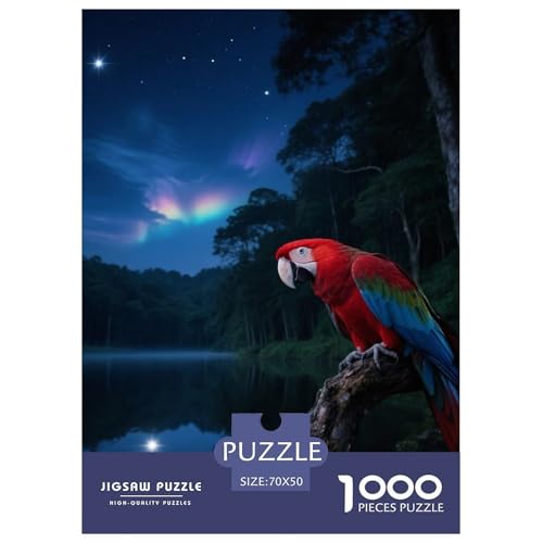Ostliche Rosella1000 Stück Rundes Puzzle Familienbindung Für Alle Altersgruppen Achtsame Aktivität Lernhilfe Vogel Gerahmte Wandgestaltung 70x50cm/1000pcs von QEVAWPAE