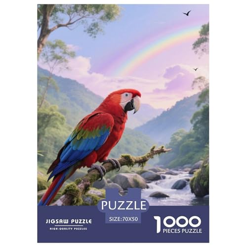 Ostliche Rosella1000 Stück Rundes Puzzle Fortgeschritten Für Puzzleenthusiasten Strategische Planung Vogel Festtagsgeschenk Rahmung Bereit 70x50cm/1000pcs von QEVAWPAE