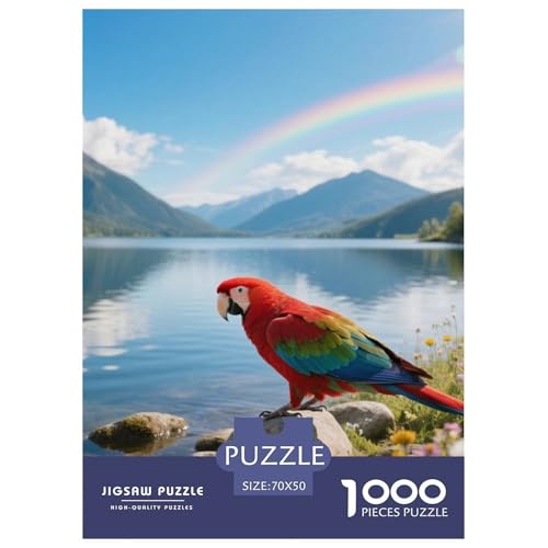 Ostliche Rosella1000 Stück Rundes Puzzle Kognitive Entwicklung Für Junge Erwachsene Mentale Konstruktion Vogel Kreativer Auslass Raumdekoration 70x50cm/1000pcs von QEVAWPAE