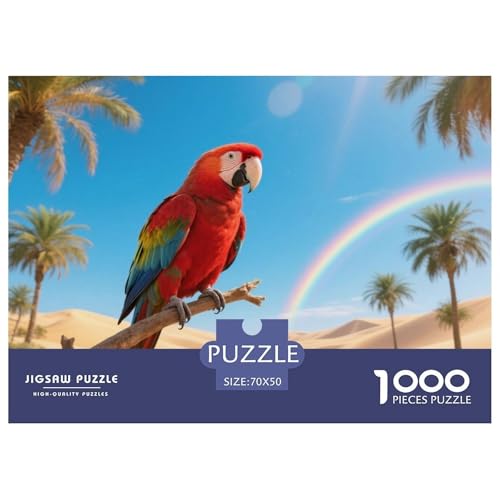 Ostliche Rosella1000 Stück Rundes Puzzle Mittlerer Schwierigkeitsgrad Für Alle Altersgruppen Geistige Entwicklung Kreativität Familie Vogel Wanddekoration Sammlung 70x50cm/1000pcs von QEVAWPAE