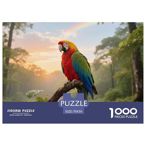 Ostliche Rosella1000 Stück Rundes Puzzle Mittlerer Schwierigkeitsgrad Für Paare Visuelle Stimulation Denkförderung Vogel Perfekt Für Date Nights Rahmen Dekor 70x50cm/1000pcs von QEVAWPAE