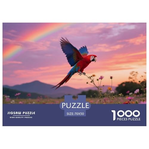 Ostliche Rosella1000 Stück Rundes Puzzle Motivierendes Spiel Für Erwachsene Und Jugendliche Geistige Anregung Vogel Entspannung Wanddekoration 70x50cm/1000pcs von QEVAWPAE