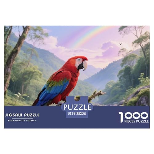 Ostliche Rosella1000 Stück Rundes Puzzle Unterhaltsames Logikspiel Für Paare Kreative Interaktion Vogel Dekorationsidee Date Night 38x26cm/1000pcs von QEVAWPAE