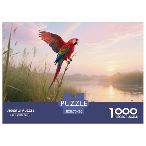 Ostliche Rosella1000 Stück Rundes Puzzle Wettbewerbsfähig Für Jugendliche Schnelles Denken Puzzle Rennen Vogel Akademische Umgebung Club 70x50cm/1000pcs von QEVAWPAE