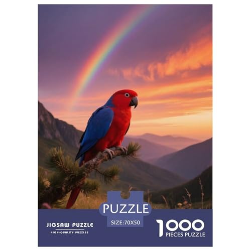 Ostliche Rosella1000 Stück Rundes Puzzle Wettbewerbsfähig Für Jugendliche Schnelles Denken Puzzle Rennen Vogel Akademische Umgebung Club 70x50cm/1000pcs von QEVAWPAE