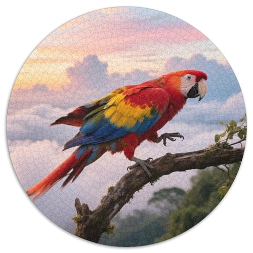 Papagei1000 Stück Rundes Puzzle Emotionales Wohlbefinden Für Alle Nutzer StressabbauVogel Spa Oder Ruhiger Raum 1000pcs (67.5x67.5cm) von QEVAWPAE