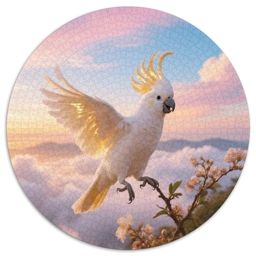 Papagei1000 Stück Rundes Puzzle Für Puzzlefans Mittlerer Schwierigkeitsgrad Geduld HandwerkVogel Geburtstagsfeier Überraschung 1000pcs (67.5x67.5cm) von QEVAWPAE