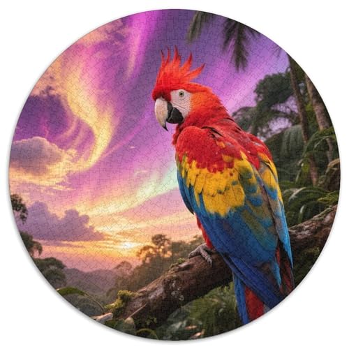 Papagei1000 Stück Rundes Puzzle Herausforderung Für Erwachsene Und Jugendliche GehirntrainingVogel Wohnzimmerdekoration Kunstfokus 1000pcs (67.5x67.5cm) von QEVAWPAE